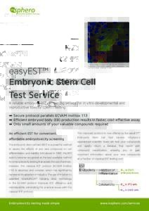 Stem cells / Biotechnology / Embryoid body / Embryonic stem cell / 3T3 cells / Assay / IC50 / Cytotoxicity