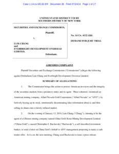 Case 1:14-cvER Document 28 FiledPage 1 of 17  UNITED STATES DISTRICT COURT SOUTHERN DISTRICT OF NEW YORK SECURITIES AND EXCHANGE COMMISSION, Plaintiff,