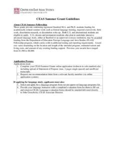 Microsoft Word - CEAS Summer Grant.doc