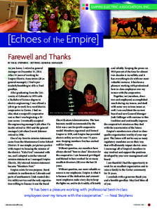 EMPIRE ELECTRIC ASSOCIATION, INC.  [Echoes of the Empire] Farewell and Thanks BY NEAL STEPHENS || RETIRING GENERAL MANAGER