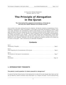 The Principle of Abrogation in the Quran (Essay)   www.Michael-Mannheimer.info  Page  of 16