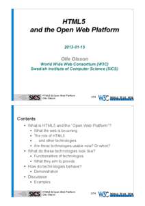 1  HTML5 and the Open Web Platform[removed]