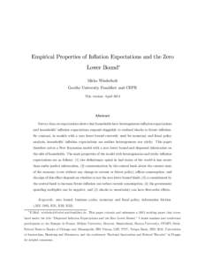 Empirical Properties of Inflation Expectations and the Zero Lower Bound∗ Mirko Wiederholt Goethe University Frankfurt and CEPR This version: April 2014