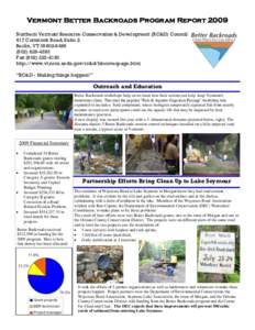 Vermont Better Backroads Program Report 2009 Northern Vermont Resource Conservation & Development (RC&D) Council 617 Comstock Road, Suite 2 Berlin, VT[removed][removed]Fax[removed]
