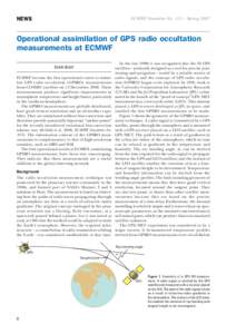 NEWS  ECMWF Newsletter No. 111 – Spring 2007 Operational assimilation of GPS radio occultation measurements at ECMWF