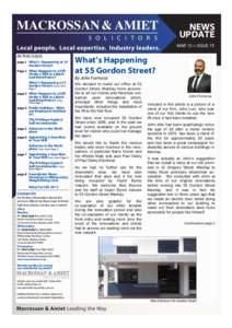 NEWS UPDATE MAR 15 > ISSUE 73 IN THIS ISSUE: page 1 What’s Happening at 55