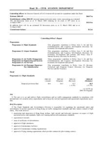 Head 28 — CIVIL AVIATION DEPARTMENT Controlling officer: the Director-General of Civil Aviation will account for expenditure under this Head. Estimate 2004–05 .........................................................