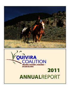 2011 ANNUALREPORT Table of Contents Page QUIVIRA HISTORY, PROGRAMS AND ORGANIZATIONAL NEWS............................................. 2