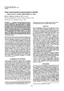 Proc. Nati. Acad. Sci. USA Vol. 88, pp, February 1991 Ecology  Root communication among desert shrubs