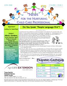 Child Care Newsletter Vol 1 Issue 2 may08