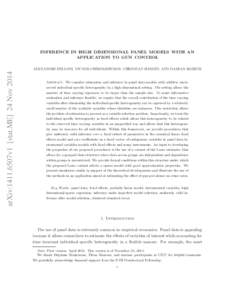 INFERENCE IN HIGH DIMENSIONAL PANEL MODELS WITH AN APPLICATION TO GUN CONTROL arXiv:1411.6507v1 [stat.ME] 24 NovALEXANDRE BELLONI, VICTOR CHERNOZHUKOV, CHRISTIAN HANSEN, AND DAMIAN KOZBUR