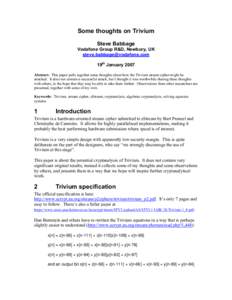 Microsoft Word - Trivium cryptanalysis notes - SASC 2007 final version.doc