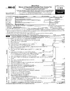 For. 990-EZ Department of the Treasury Internal Revenue Service Short Form Return of Organization Exempt From Income Tax