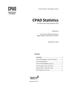 CPAD PROJECT WORKING PAPER  CPAD Statistics For CPAD Version 2013b, September[removed]Prepared by