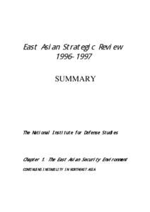 East Asian Strategic ReviewSUMMARY The National Institute for Defense Studies