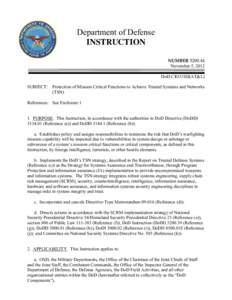 DoD Instruction, November 5, 2012