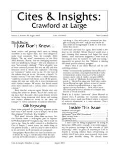 Cites & Insights: Crawford at Large Volume 2, Number 10: AugustISSN