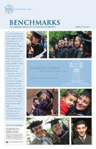 benchmarks the community newsletter of the rockefeller university Friday, july 26, 2013  The 2013 Convocation awarded
