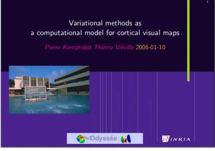 Variational methods as a computational model for cortical visual maps Pierre Kornprobst Thierry Vi´eville The 45mn talk step by step
