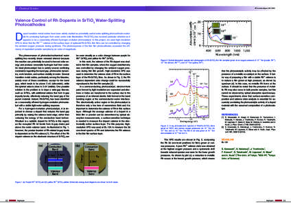 3 Chemical Science  PF Activity Report 2012 #30 Valence Control of Rh Dopants in SrTiO3 Water-Splitting Photocathodes