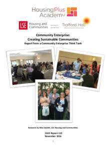 working in partnership Community Enterprise: Creating Sustainable Communities
