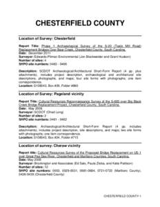 National Register of Historic Places in Chesterfield County /  South Carolina / Cheraw /  South Carolina / Chesterfield County /  South Carolina / Cheraw / Lynches River / Chesterfield