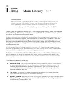 Walking Tour of Carnegie Library of Pittsburgh Main Library