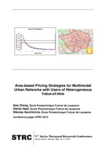 Area-based Pricing Strategies for Multimodal Urban Networks with Users of Heterogeneous Value-of-time Nan Zheng, École Polytechnique Fédéral de Lausanne Stefan Naef, École Polytechnique Fédéral de Lausanne Nikolas 