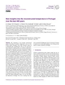 Clim. Past, 11, 825–834, 2015 www.clim-past.netdoi:cp © Author(sCC Attribution 3.0 License.  New insights into the reconstructed temperature in Portugal