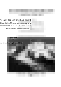 Glacier Mass Balance Bulletin, Bulletin No)