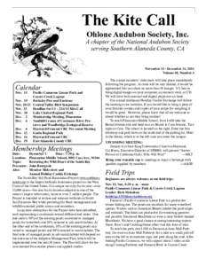 The Kite Call  Ohlone Audubon Society, Inc. A chapter of the National Audubon Society serving Southern Alameda County, CA