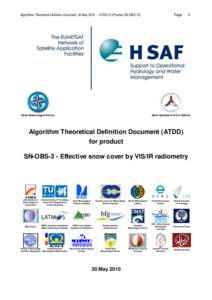 Algorithms Theoretical Definition Document, 30 MayATDD-12 (Product SN-OBS-12)  Italian Meteorological Service Page