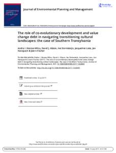 The role of co-evolutionary development and value change debt in navigating transitioning cultural landscapes: the case of Southern Transylvania