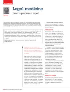 Legal medicine – how to prepare a report