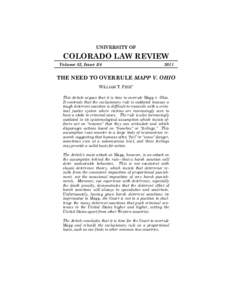 UNIVERSITY OF  COLORADO LAW REVIEW Volume 82, Issue