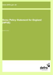 Noise Policy Statement for England