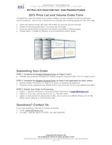 www.ssilogic.com |  PH USA:  | PH INTL: + | FAX +2015 Price List & Volume Order Form – Exam Preparation ProductsPrice List and Volume Order Form