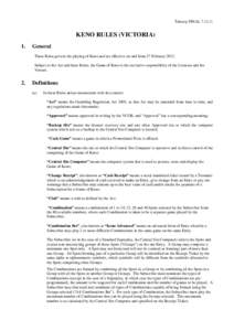 Microsoft Word - Vic Keno Rules[removed]Final.docx