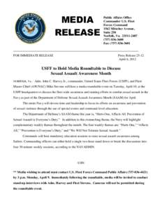 MEDIA RELEASE FOR IMMEDIATE RELEASE Public Affairs Office Commander U.S. Fleet