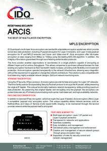 REDEFINING SECURITY  ARCIS THE BEST OF MULTI-LAYER ENCRYPTION  MPLS ENCRYPTION