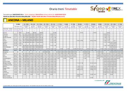 Orario	
  treni	
  Timetable Treni	
  attivi	
  per	
  SIGEP/RHEX	
  2016	
  -­‐	
  Trains	
  stopping	
  at	
  RiminiFiera	
  railway	
  station	
  for	
  SIGEP/RHEX	
  2016 TRENI	
  DA	
  ANCONA	
 