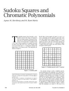 Sudoku Squares and Chromatic Polynomials Agnes M. Herzberg and M. Ram Murty T