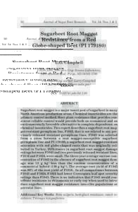 50  Journal of Sugar Beet Research Vol. 54 Nos. 1 & 2