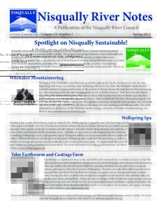Nisqually River Notes A Publication of the Nisqually River Council SpringVolume 19, Number 2