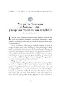 Marguerite Yourcenar et Suzanne Lilar : plus qu’une rencontre, une complicité