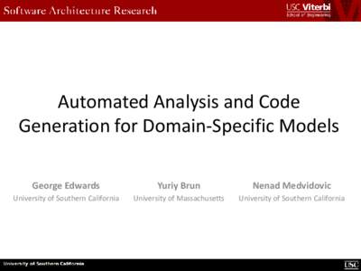 Automated Analysis and Code Generation for Domain-Specific Models