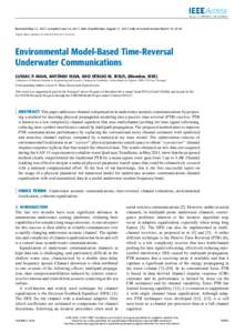 Received May 31, 2017, accepted June 23, 2017, date of publication August 11, 2017, date of current version March 15, 2018. Digital Object IdentifierACCESSEnvironmental Model-Based Time-Reversal Un
