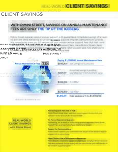 REAL-WORLD  CLIENT SAVINGS WITH RIMINI STREET, SAVINGS ON ANNUAL MAINTENANCE FEES ARE ONLY THE TIP OF THE ICEBERG
