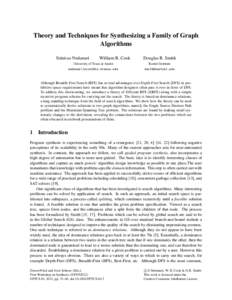 Theory and Techniques for Synthesizing a Family of Graph Algorithms Srinivas Nedunuri William R. Cook