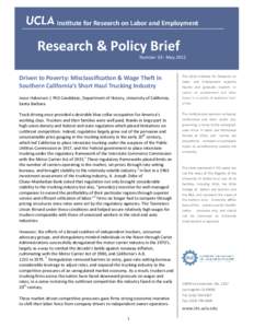 Institute for Research on Labor and Employment  Research & Policy Brief Number 33– MayDriven to Poverty: Misclassification & Wage Theft in